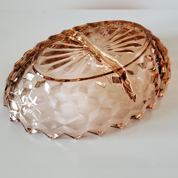 Vntg "Whitehall Peach" 2-Part 10" Oval Dish by Colony - Picture 6 of 16